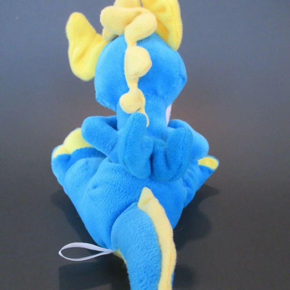 Toy Network BLUE Yellow DRAGON Stuffed Plush Animal BEAN Bag Toy Doll 6.5